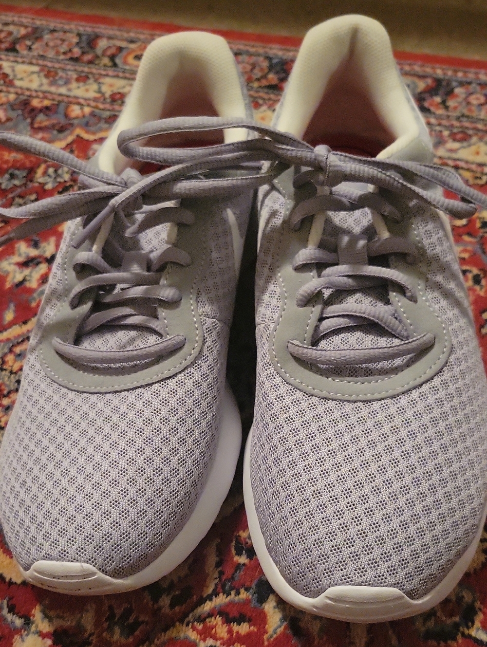 Nike Women’s Light Gray Mesh Lace-Up Sneakers